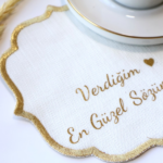Söz Ve Nişan Için Damat Kahve Peçetesi (Kumaş Kokteyl Peçete) Verdiğim En Güzel Sözümsün ♥ - İsimsiz Ürün