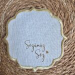 Söz Ve Nişan Için Damat Kahve Peçetesi (Kumaş Kokteyl Peçete) Sözümüz Söz ♥ - İsimsiz Ürün